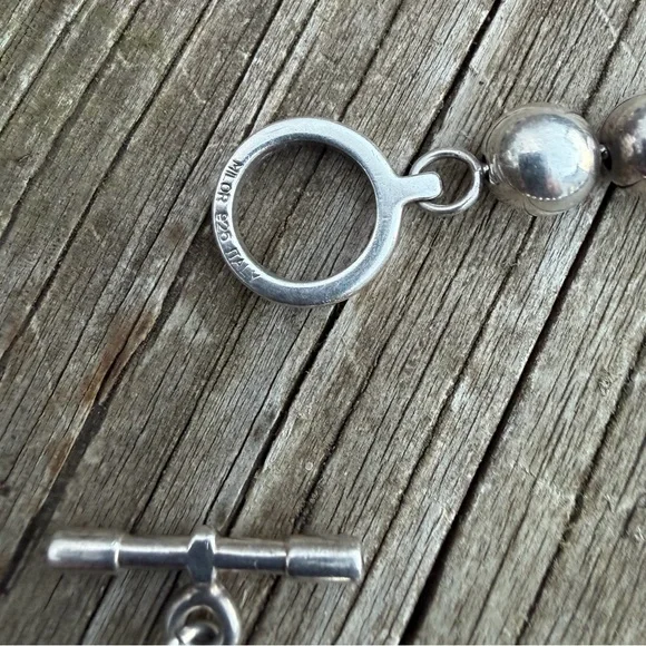 Vintage Milor 925 Italy Silver Ball Bracelet 7”-8” Toggle Clasp Preowned - Picture 9 of 14